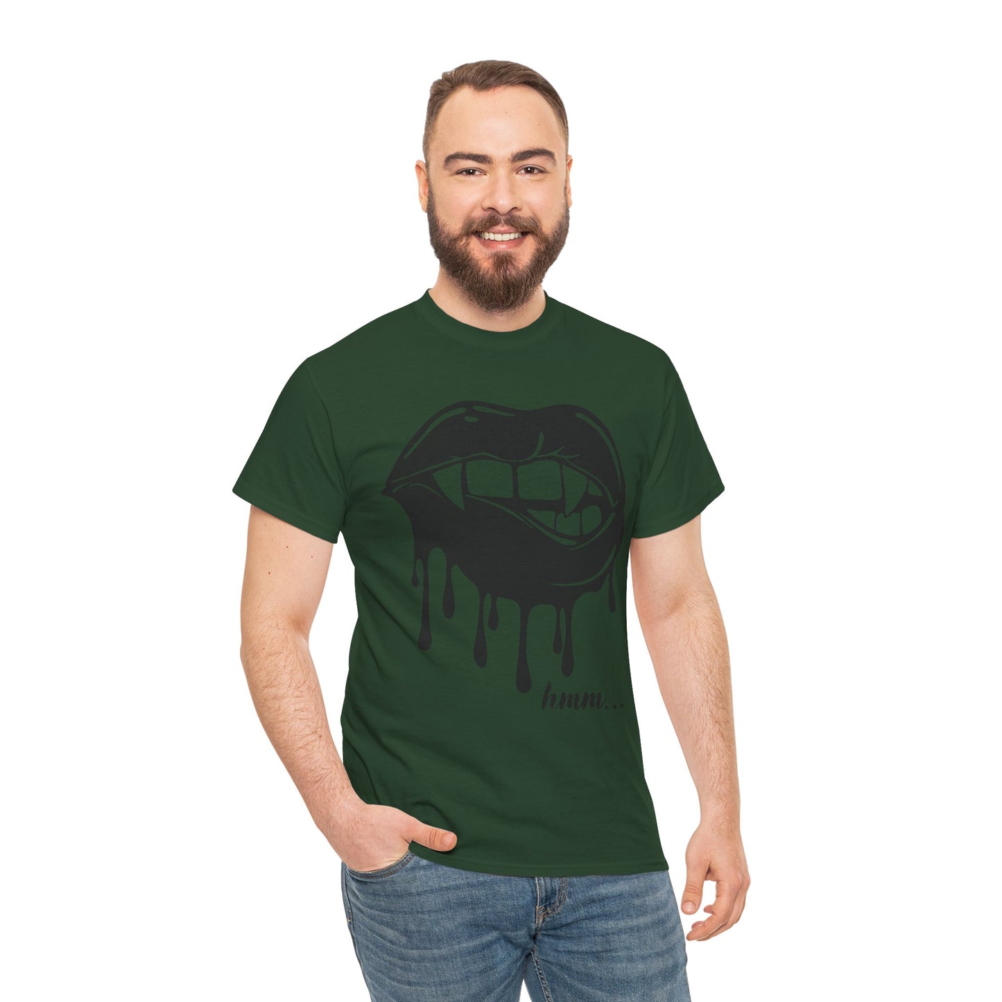 Edgy Graphic Tee - Dripping Lips Design - Unisex Heavy Cotton Tee