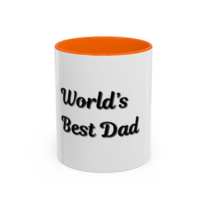 World's Best Dad Accent Coffee Mug - Perfect Gift for Father's Day - TRV