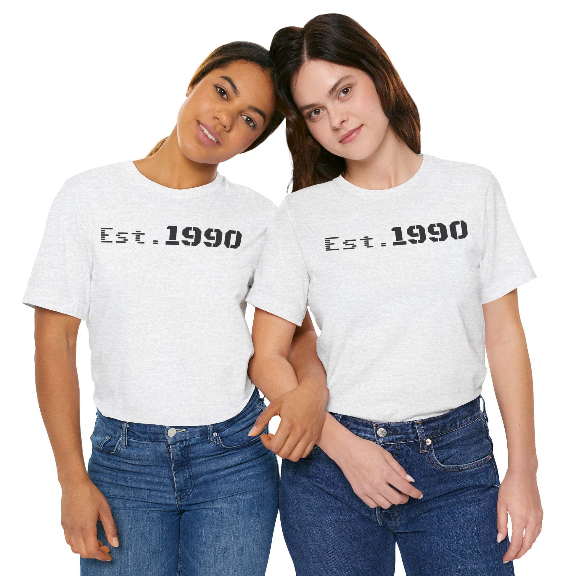Unisex Est. 1990 Nostalgic Jersey Tee - Perfect Gift, Vintage Style, Retro Fashion, Birthday Celebration, Casual Wear - TRV
