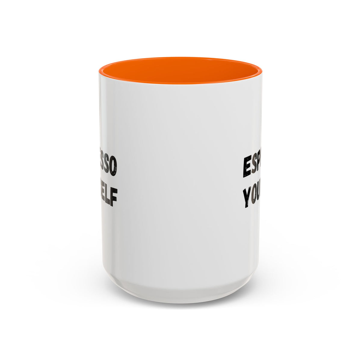 Printify Espresso Yourself accent coffee mug with humorous coffee lover design, available in 11 and 15 oz sizes.