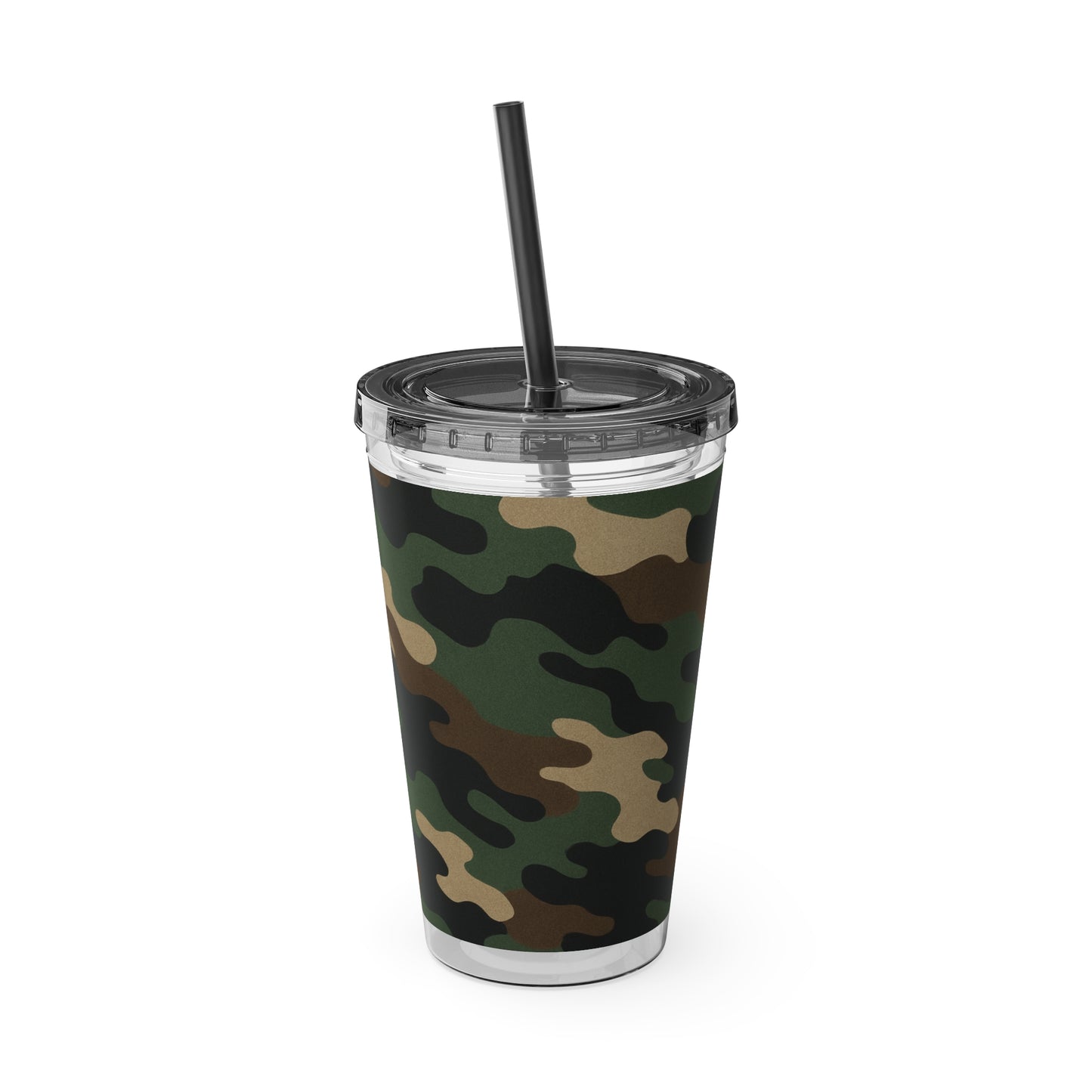 Stylish Camo Tumbler, 16oz Cup with Straw, Perfect for Outdoor Adventures, Gifts for Him, Travel Mug, Eco-friendly Drinkware, Camping - TRV