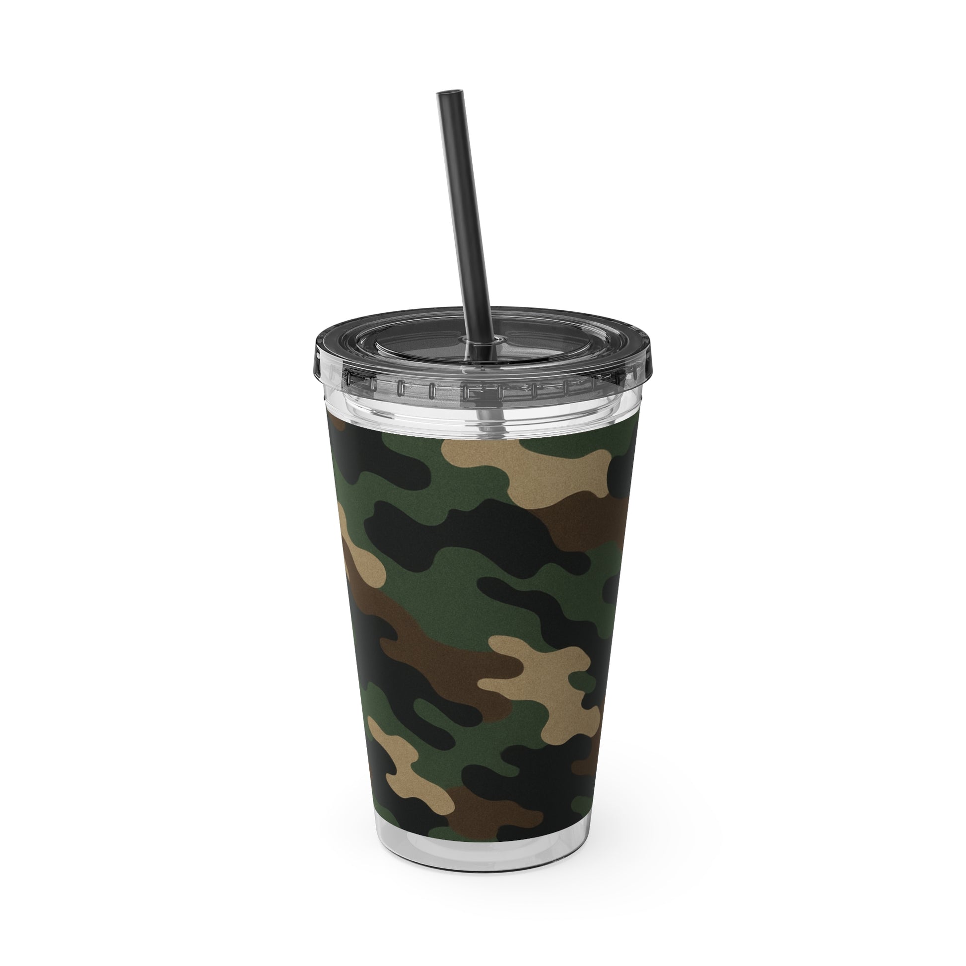 Stylish Camo Tumbler, 16oz Cup with Straw, Perfect for Outdoor Adventures, Gifts for Him, Travel Mug, Eco-friendly Drinkware, Camping - TRV