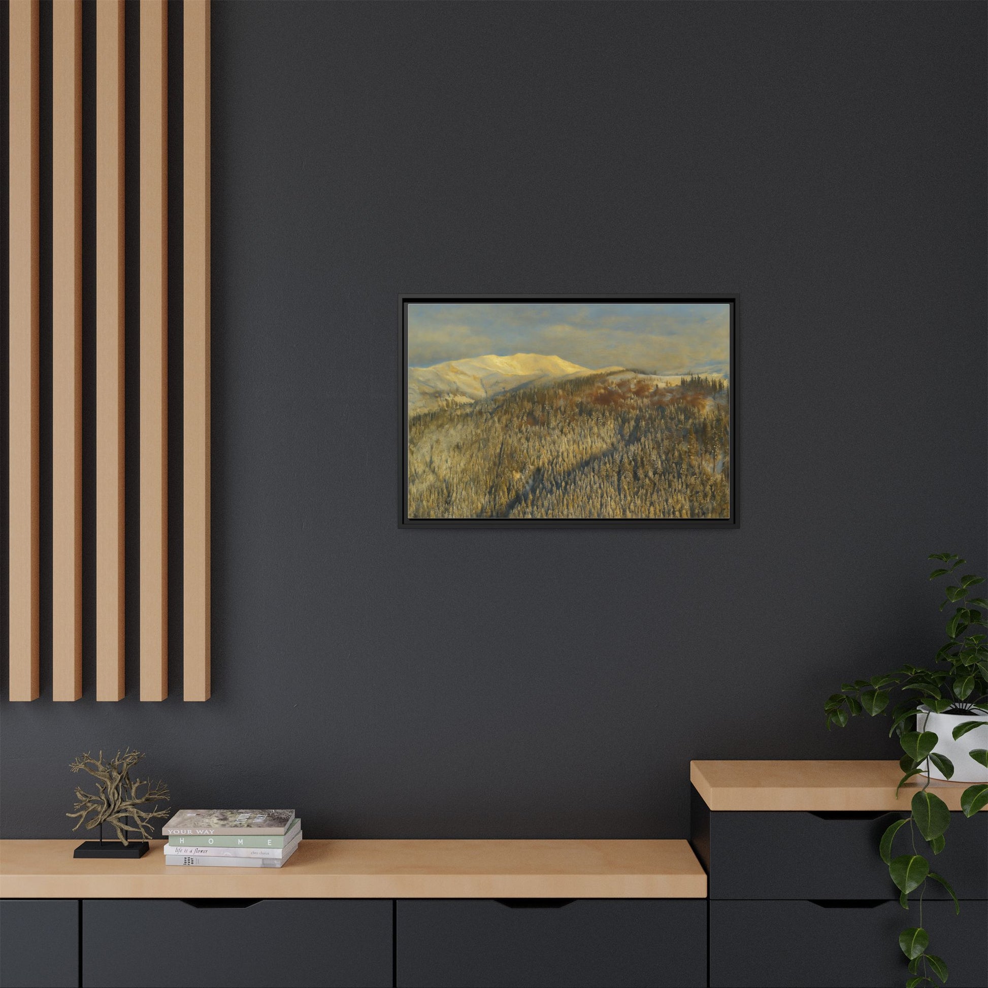 Framed Mountain Canvas Art, Perfect for Home Decor, Nature Wall Art, Gift for Nature Lovers, Cozy Atmosphere - TRV