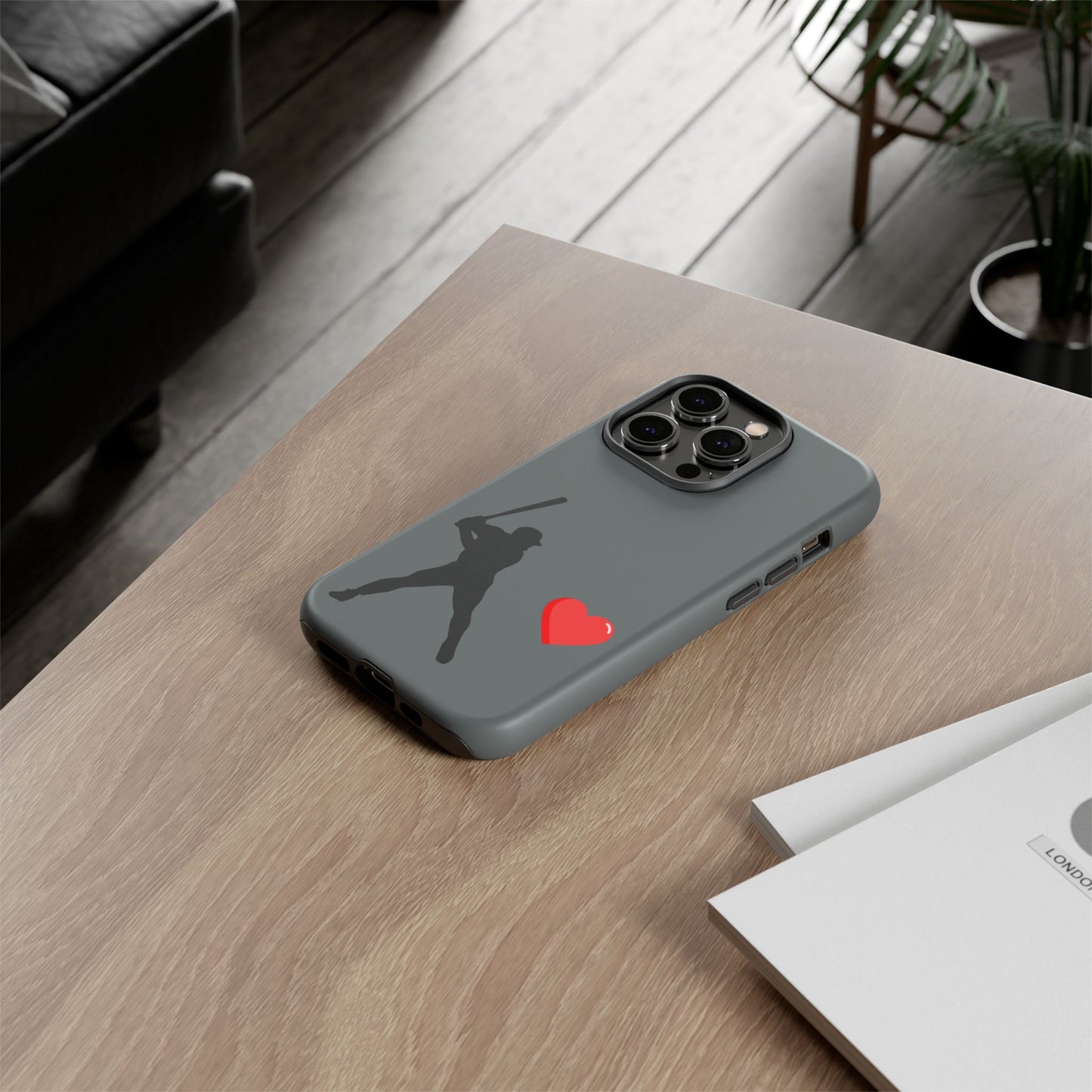 Printify Baseball Love phone case featuring a sports-themed design, perfect for sports lovers and Father's Day gift.