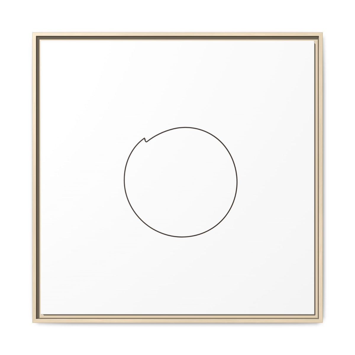 Framed matte canvas wall art featuring a minimal circular line design, printed by Printify.