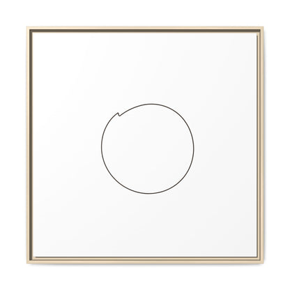 Framed matte canvas wall art featuring a minimal circular line design, printed by Printify.
