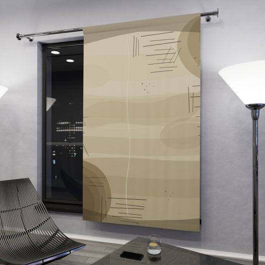 Abstract Neutral Geometric Window Curtain | Beige Modern Panel - TRV