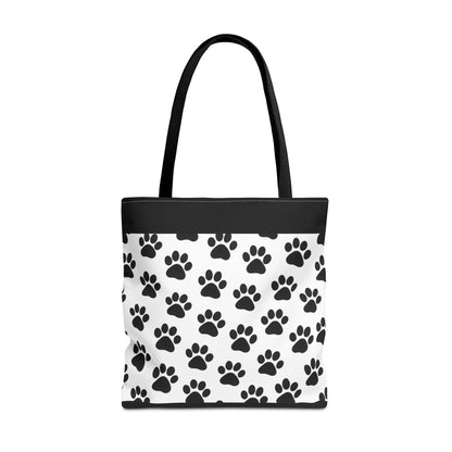 Eco-friendly Paw Print Tote Bag by Printify, stylish carryall for dog and cat lovers with paw print design.