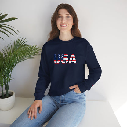 USA Flag Unisex Crewneck Sweatshirt, Cozy Apparel, Casual Wear, Independence Day Gift, Americana Style