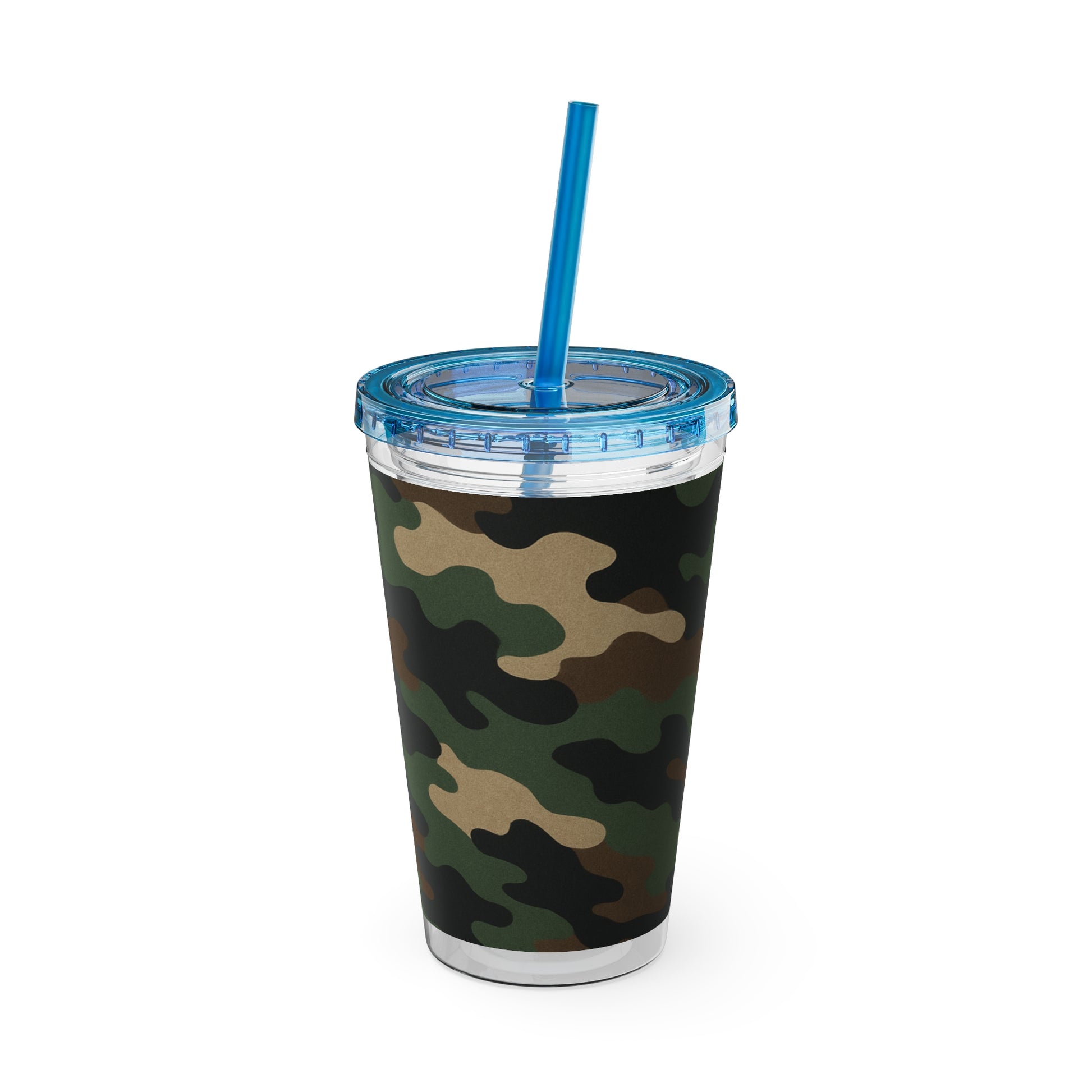 Stylish Camo Tumbler, 16oz Cup with Straw, Perfect for Outdoor Adventures, Gifts for Him, Travel Mug, Eco-friendly Drinkware, Camping - TRV