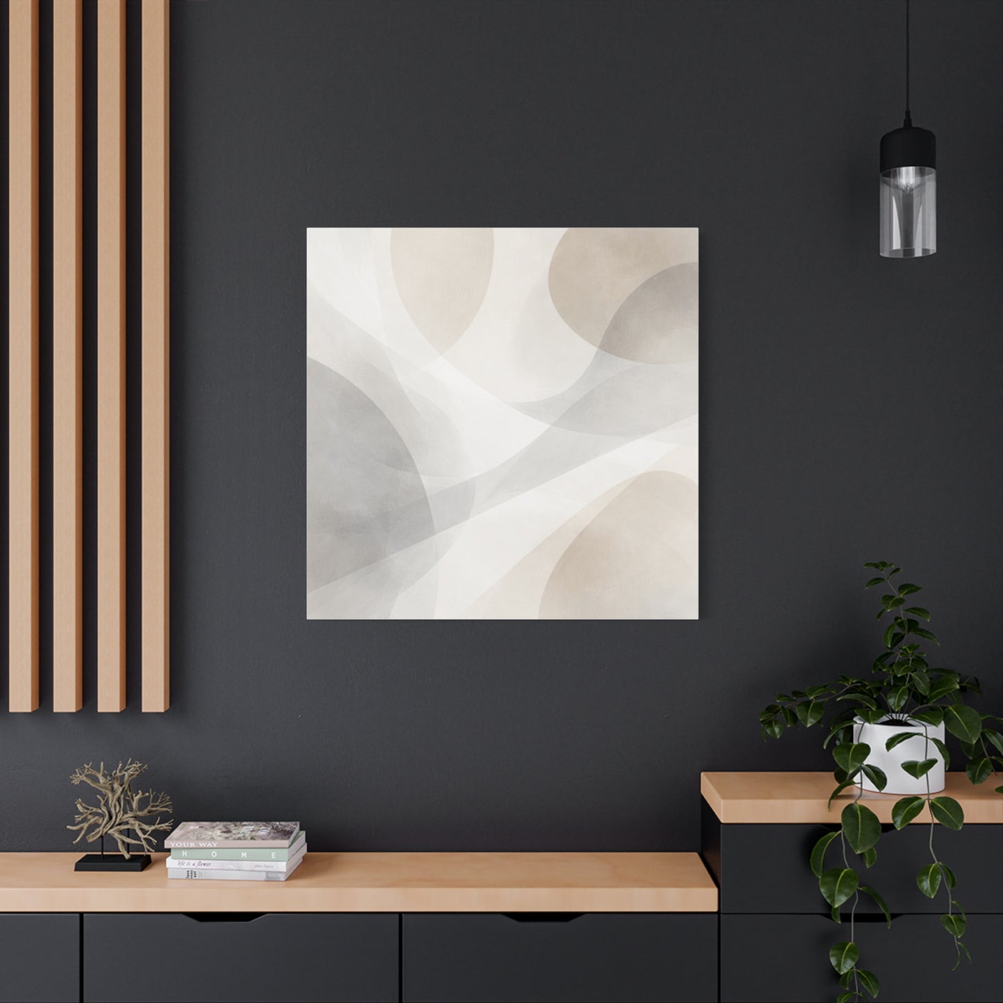 Neutral Abstract Organic Shapes Matte Canvas