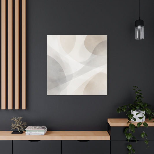 Neutral Abstract Organic Shapes Matte Canvas
