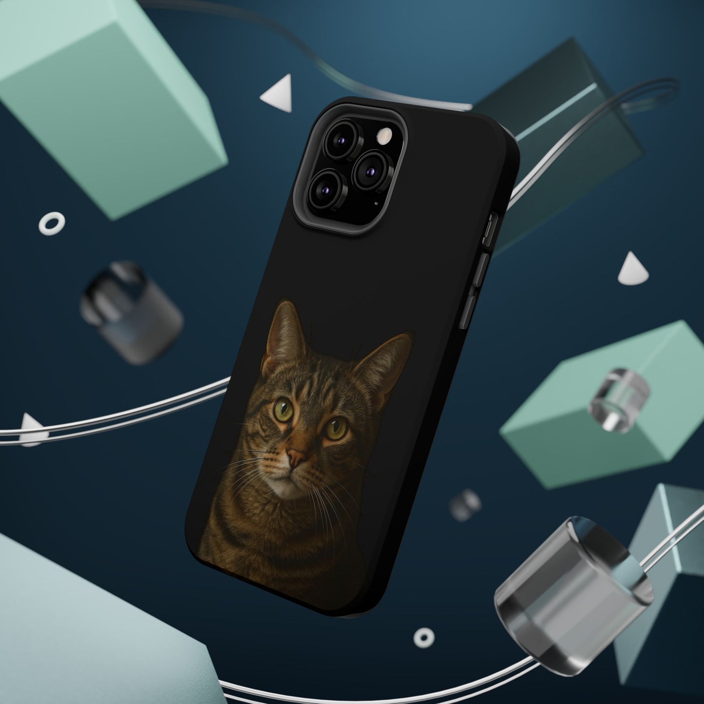 Magnetic Impact-Resistant Phone Case — Realistic Tabby Cat Portrait