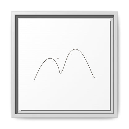 Minimalist mountain line art on framed matte canvas, modern nature-inspired wall decor by Printify