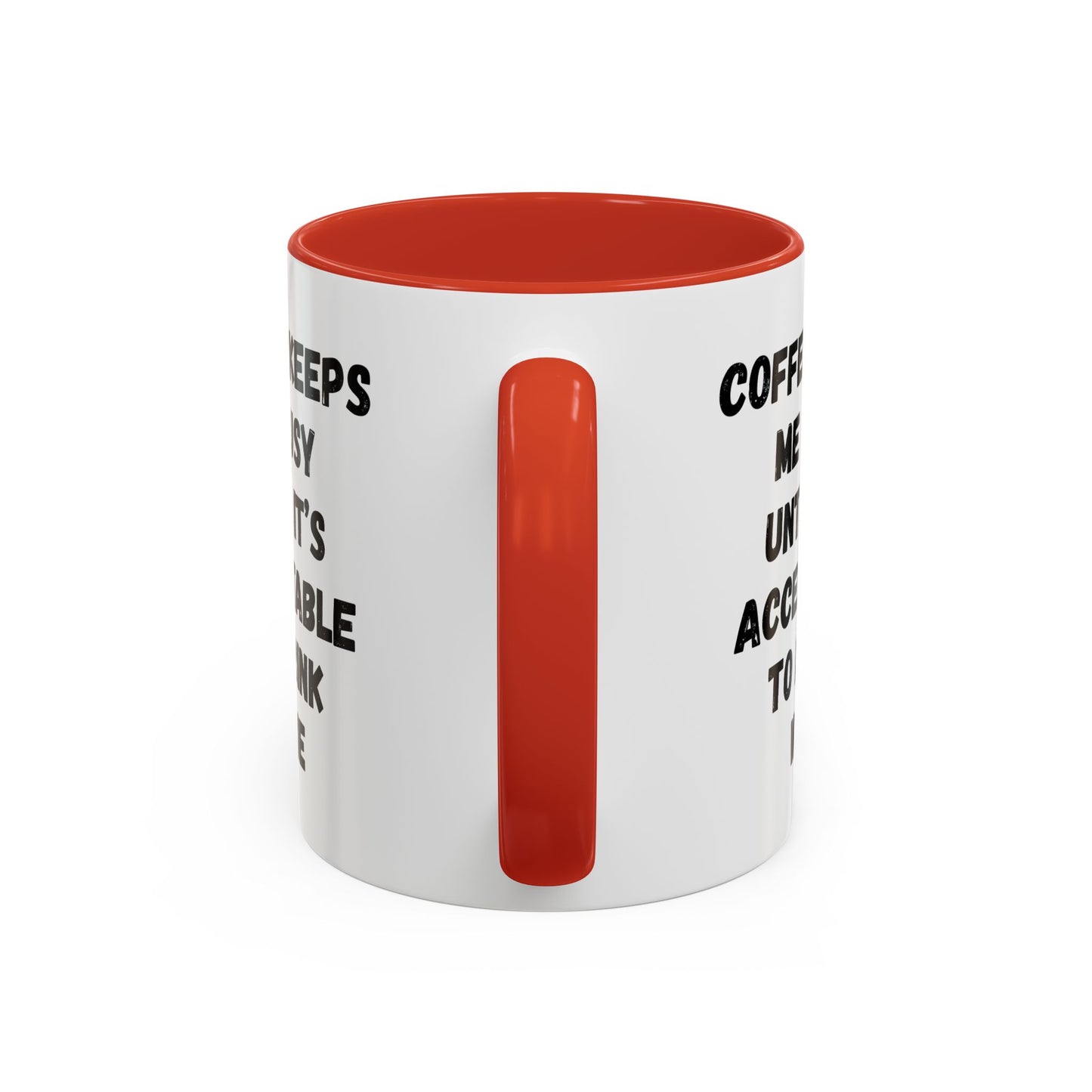 Funny Coffee Mug - "Coffee Keeps Me Busy Until It's Acceptable to Drink Wine" - Great for Mornings, Gifts, Office, Relaxation, Home