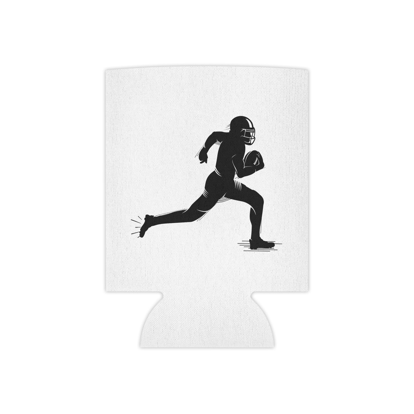 Football Player Can Cooler – Running Ball Carrier Beverage Koozie