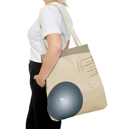 Abstract Neutral Waves Tote Bag | Geometric Circle Pattern