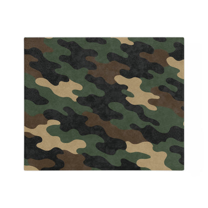 Cozy Camo Velveteen Microfiber Blanket - Soft, Warm, Perfect for Camping, Outdoors, Military Theme, Home Decor, Gift Idea