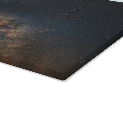 Milky Way Glass Cutting Board — Night Sky Decorative Kitchen Board