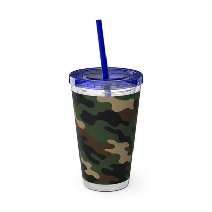 Stylish Camo Tumbler, 16oz Cup with Straw, Perfect for Outdoor Adventures, Gifts for Him, Travel Mug, Eco-friendly Drinkware, Camping