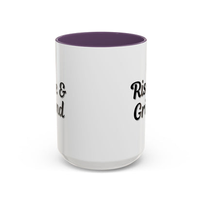 Rise & Grind Coffee Mug – Motivational Black Accent Mug for Daily Inspiration - TRV