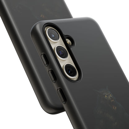 Werewolf phone case with dark monster graphic, tough protective design for smartphones by Printify.