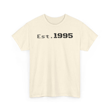 Unisex Heavy Cotton Tee - Est. 1995, Vintage Birthday Gift, Customizable Tee, Retro Unisex Shirt, Casual Everyday Wear