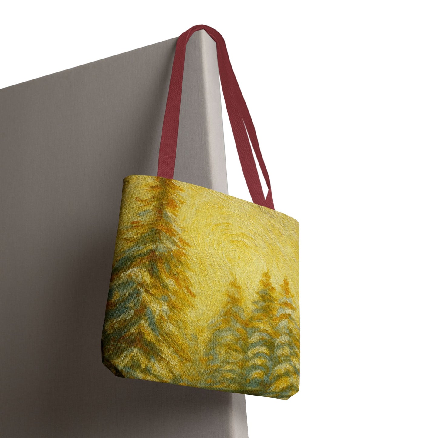 Abstract artistic eco-friendly canvas tote bag from Printify, perfect for beach or everyday use, with colorful, modern design.