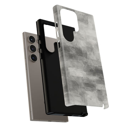 Abstract gray grid phone case by Printify, tough protective iPhone cover with modern geometric design.