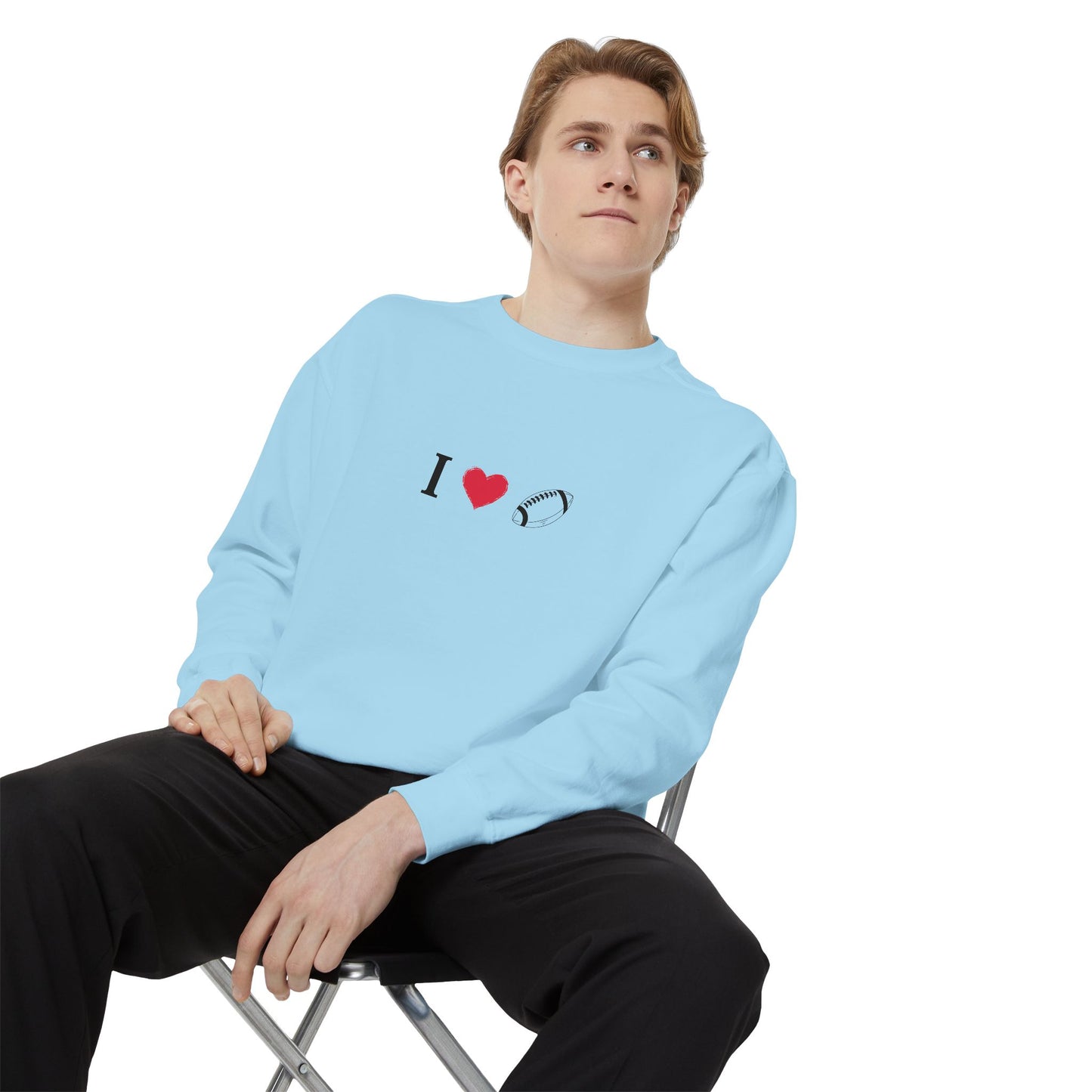 Unisex Sweatshirt, I love Football, Cozy, Perfect for Everyday Wear, Gift Idea for Friends, Couples, and Special Occasions - TRV