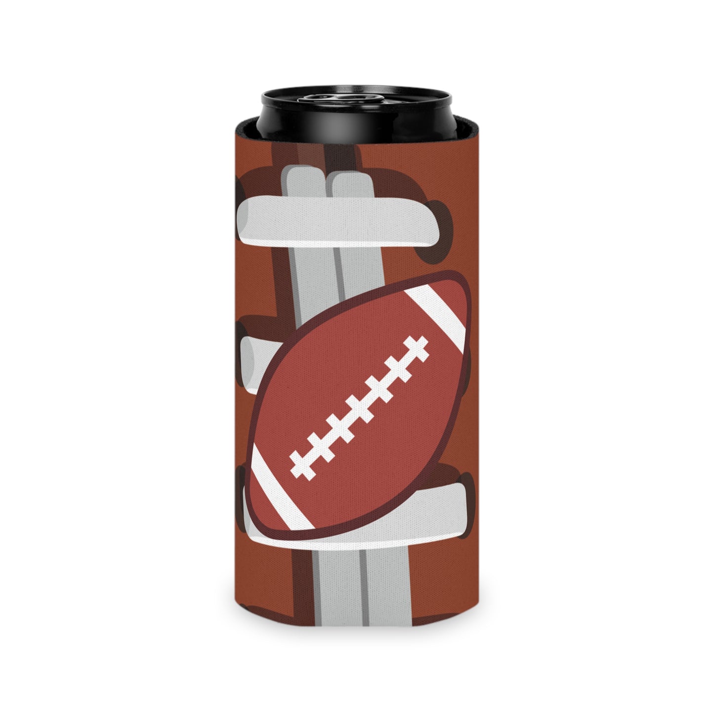 Football Can Cooler for Game Day, Beverage Insulator for Tailgating, Outdoor Parties, Sports Gifts for Fans, Reusable Drink Holder