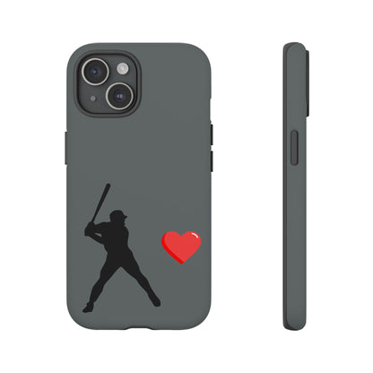 Printify Baseball Love phone case for sports fans, featuring a bold baseball graphic on a durable protective case.