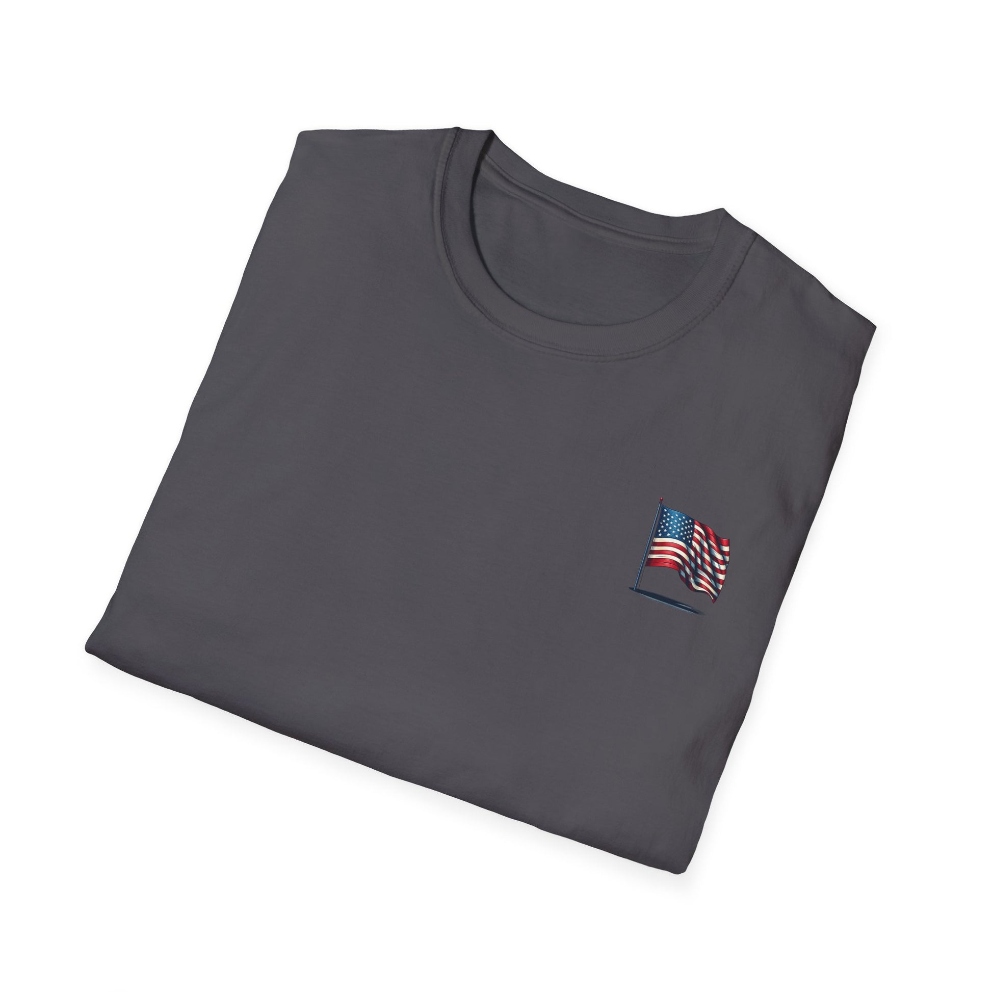 Patriotic Unisex Softstyle T-Shirt, American Flag Tee, USA Pride Shirt, Perfect for Independence Day, Casual Wear - TRV