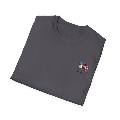 Patriotic Unisex Softstyle T-Shirt, American Flag Tee, USA Pride Shirt, Perfect for Independence Day, Casual Wear - TRV