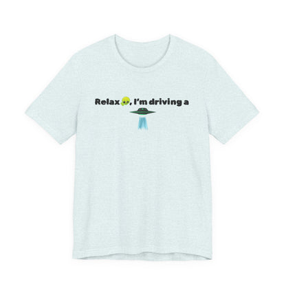 Alien Driving Unisex Tee - Fun Casual Shirt, Gifts for UFO Lovers, Quirky Humor T-Shirt, Perfect for Road Trips, Unique Birthday Present