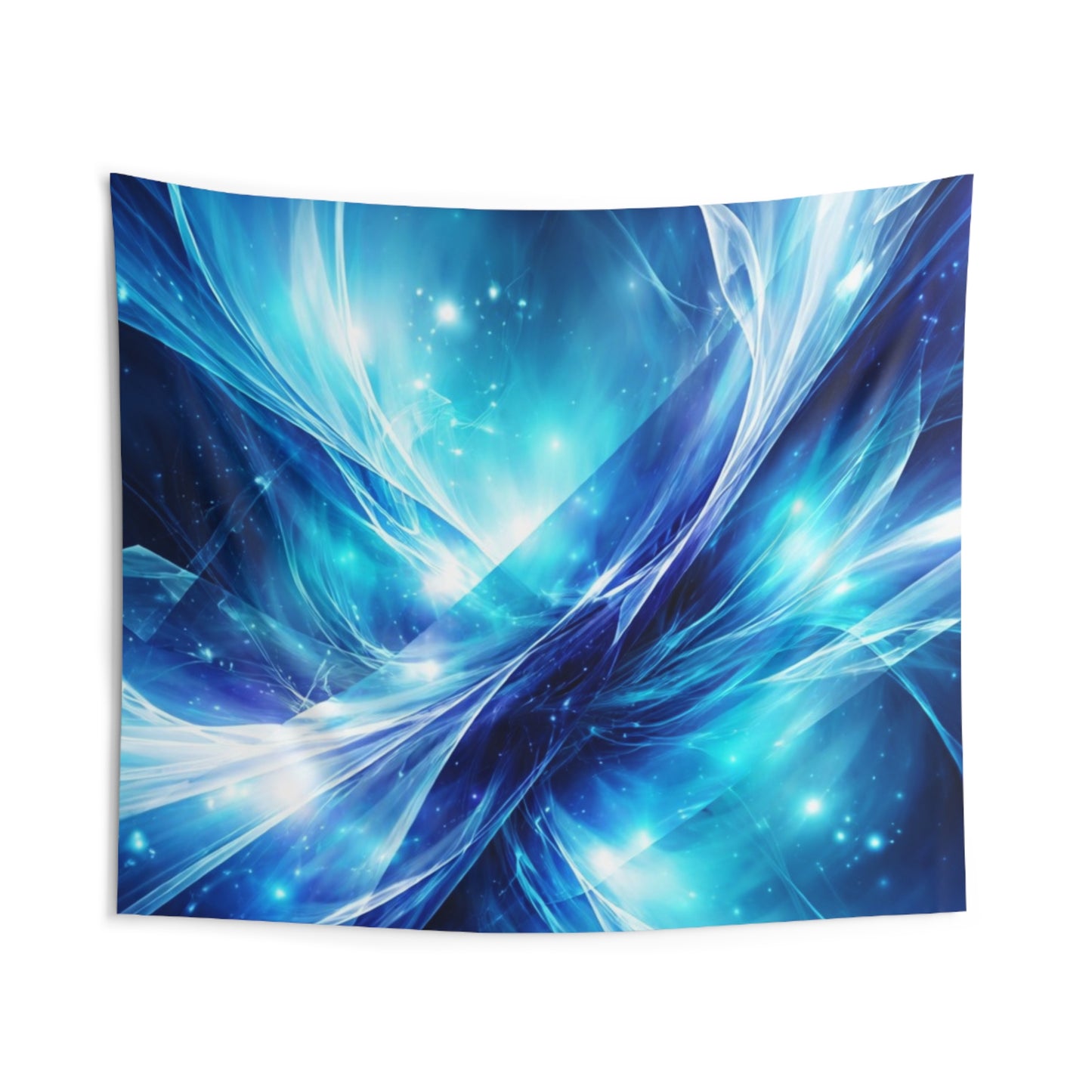 Blue Abstract Energy Wall Tapestry — Cosmic Aurora Home Decor