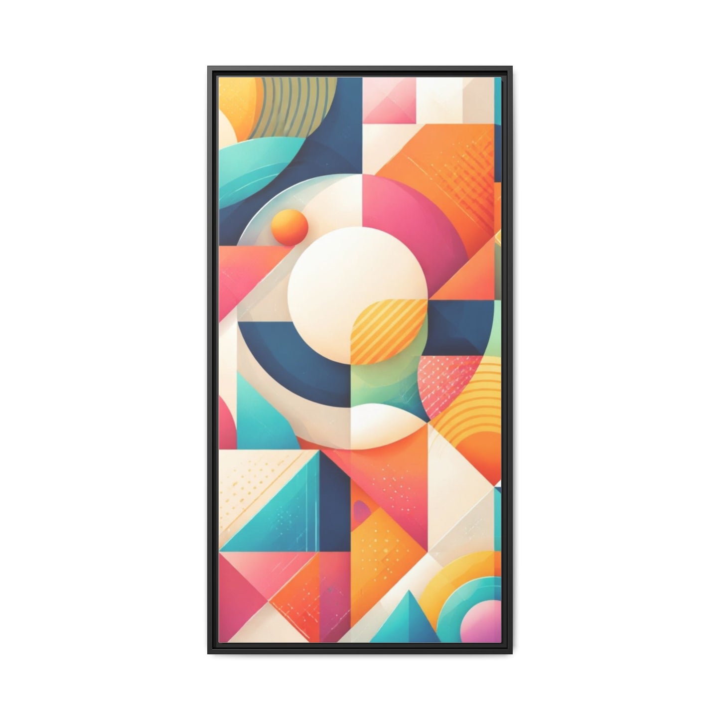 Colorful Geometric Abstract Art Matte Canvas Framed