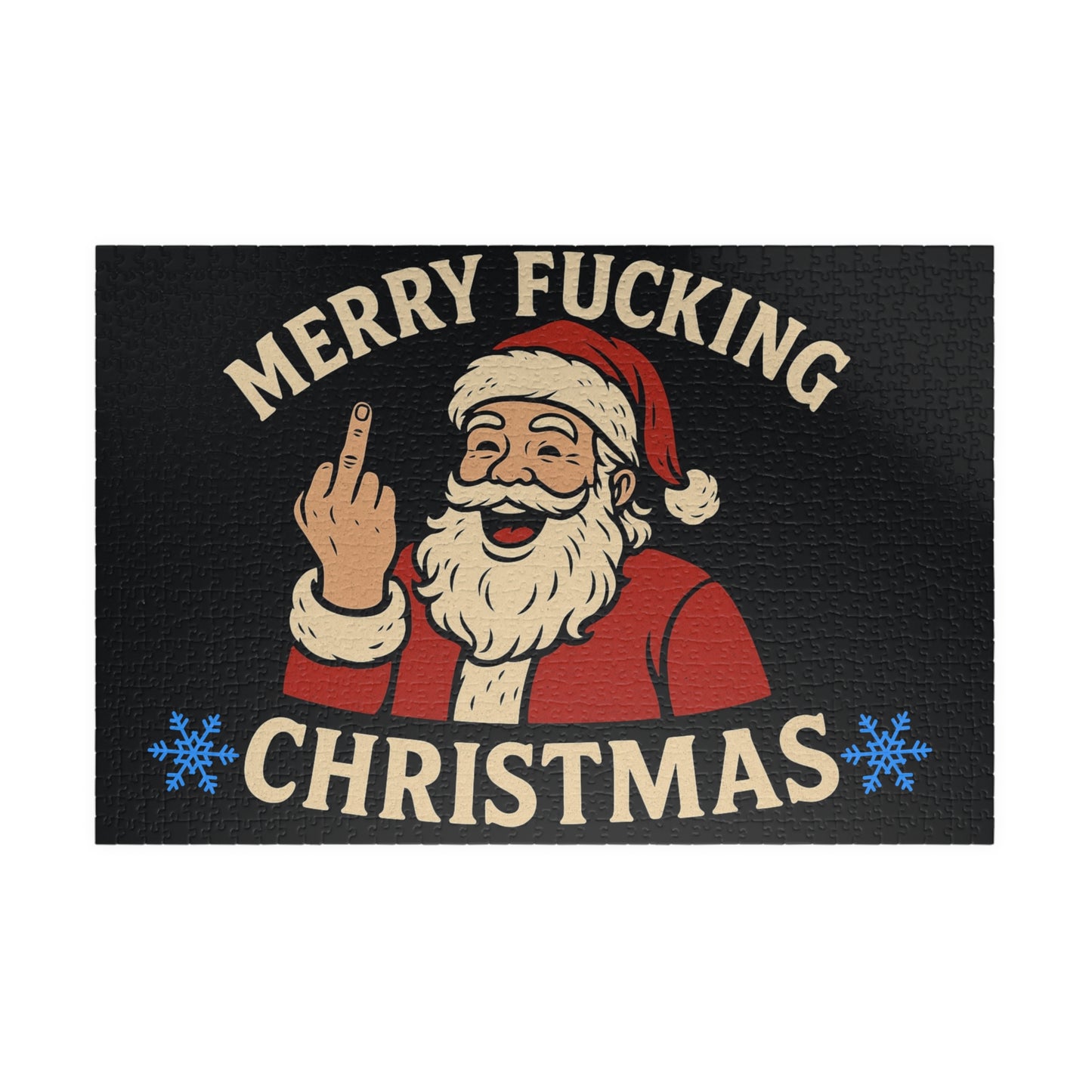 Merry Fucking Christmas Puzzle | Santa Middle Finger Holiday Jigsaw