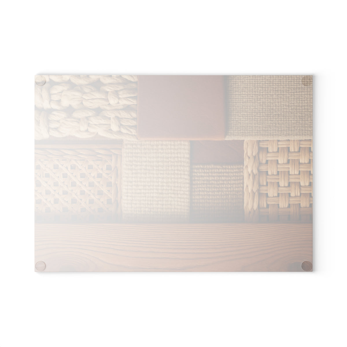 Woven Texture Glass Cutting Board – Rustic Boho Kitchen Decor