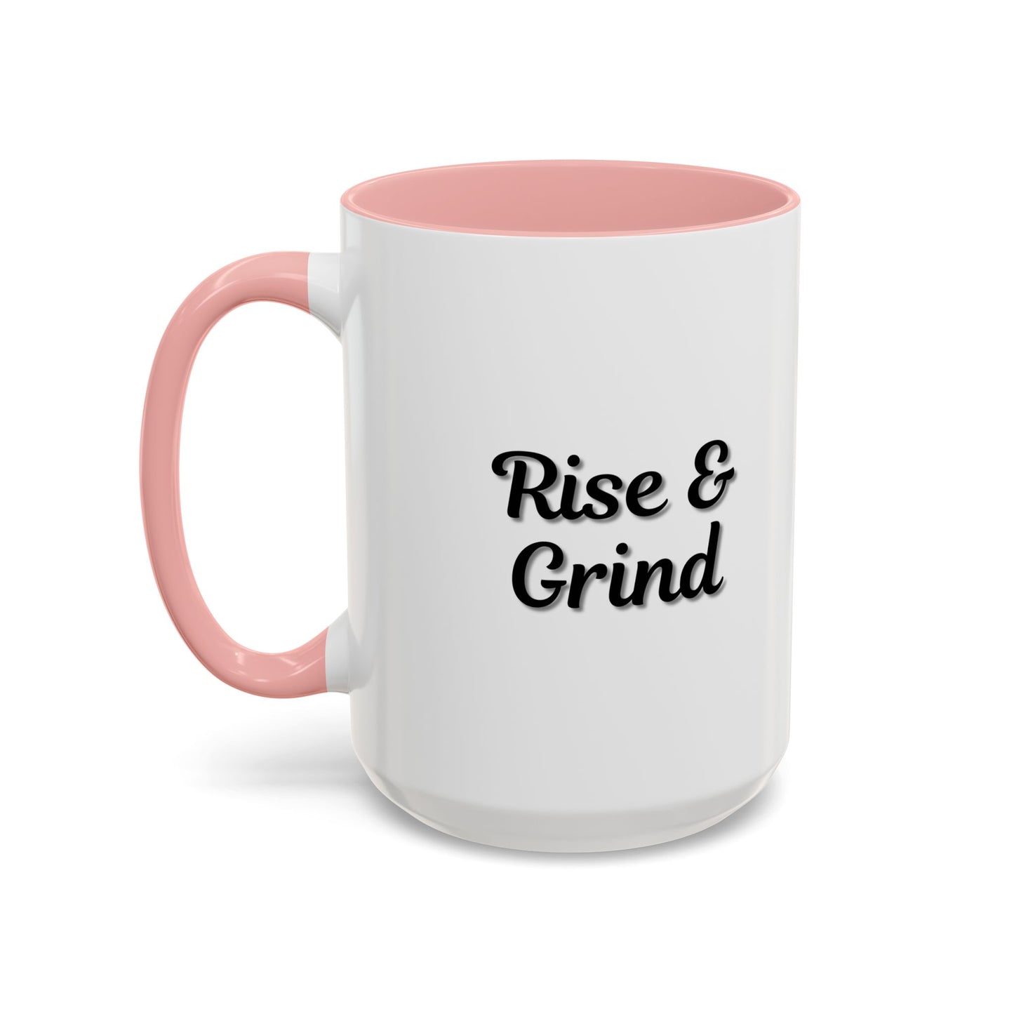 Motivational Rise & Grind Coffee Mug, Black Accent Mug, Daily Inspiration, Gift for Coffee Lovers, 11oz 15oz Ceramic Cup