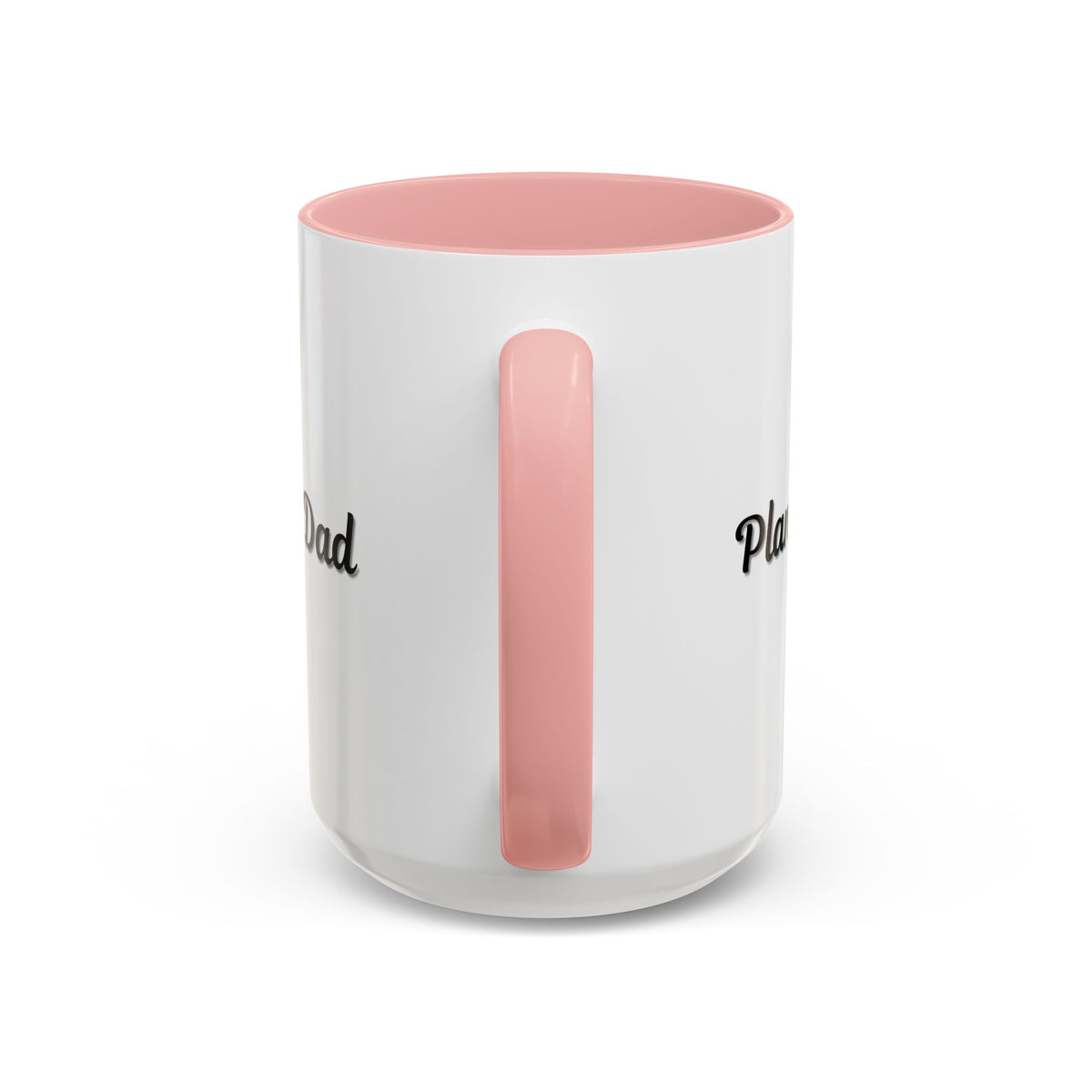 Black-handle Plant Dad coffee mug with plant-themed design, available in 11oz or 15oz, perfect for plant lovers.