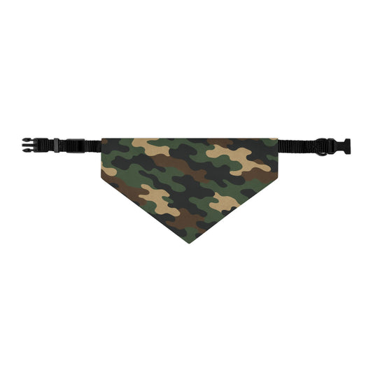 Printify camo pet bandana collar for dogs, stylish pet accessory with camouflage pattern, perfect gift for pet lovers.