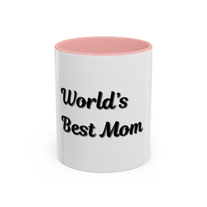 World's Best Mom Accent Coffee Mug - 11oz & 15oz - Perfect Gift for Mother's Day - TRV