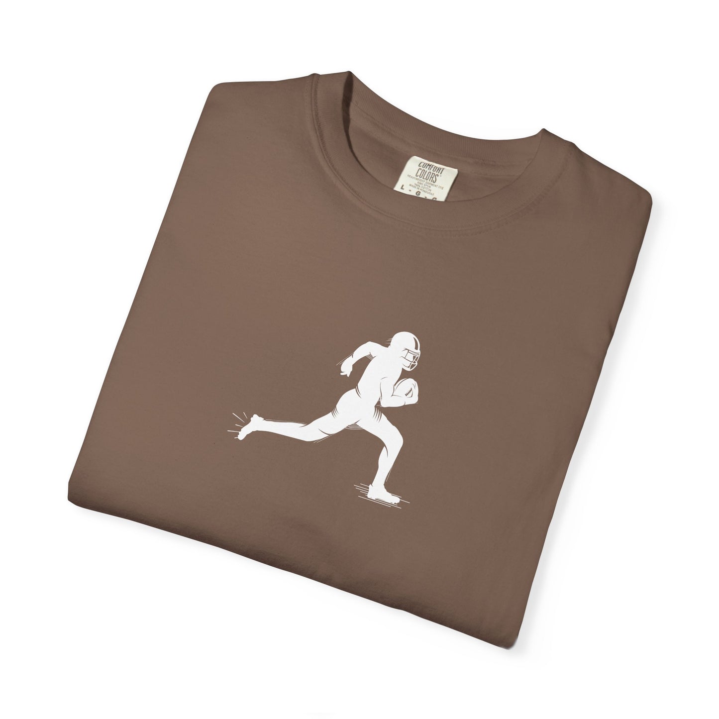 Sporty Unisex Garment-Dyed T-Shirt with Football Player Graphic, Activewear, Casual Wear, Gift for Runners, Fitness Apparel, Everyday Style