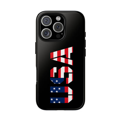 USA patriotic American flag phone case by Printify, featuring a durable design with stars and stripes for iPhone or Android.