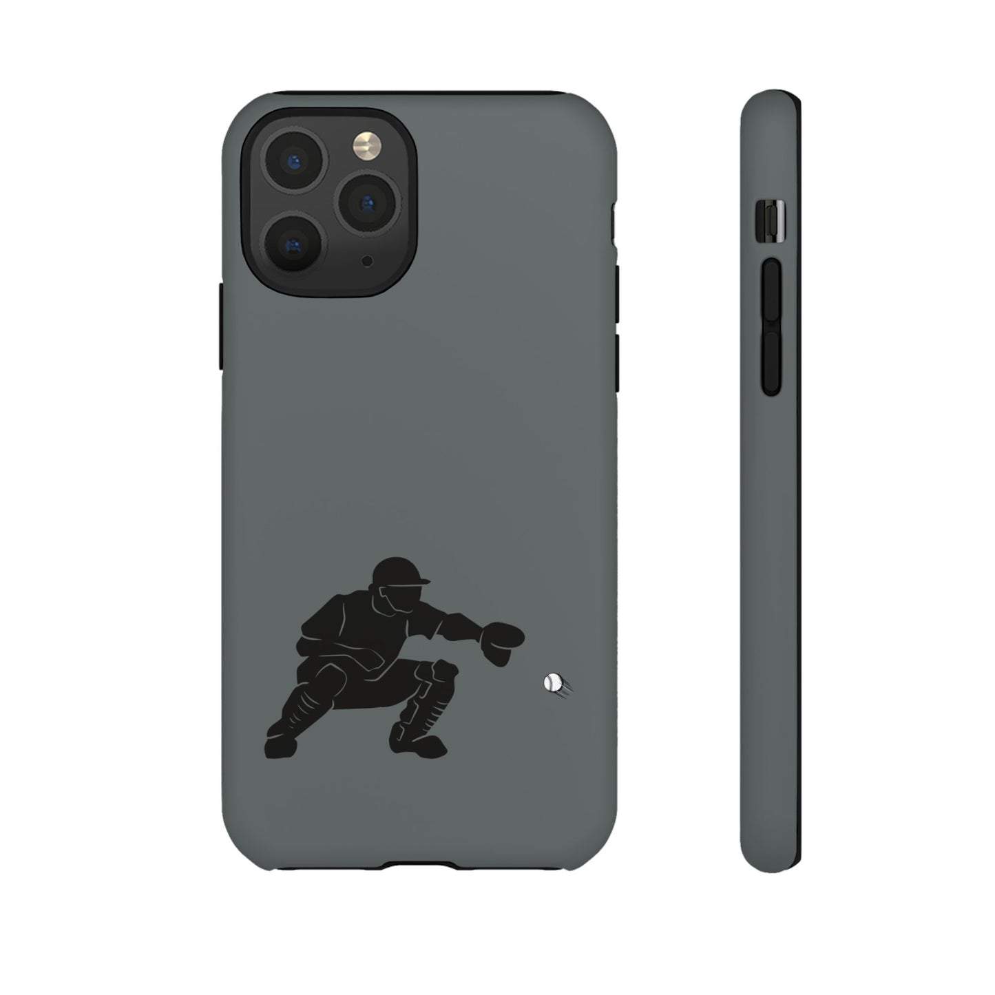 Printify baseball catcher phone case with durable protective cover featuring a detailed catcher design for iPhone and Android models.