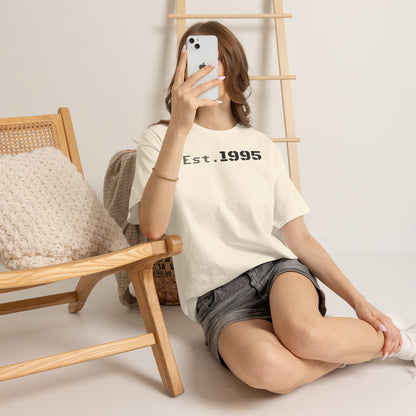 Unisex Heavy Cotton Tee - Est. 1995, Vintage Birthday Gift, Customizable Tee, Retro Unisex Shirt, Casual Everyday Wear