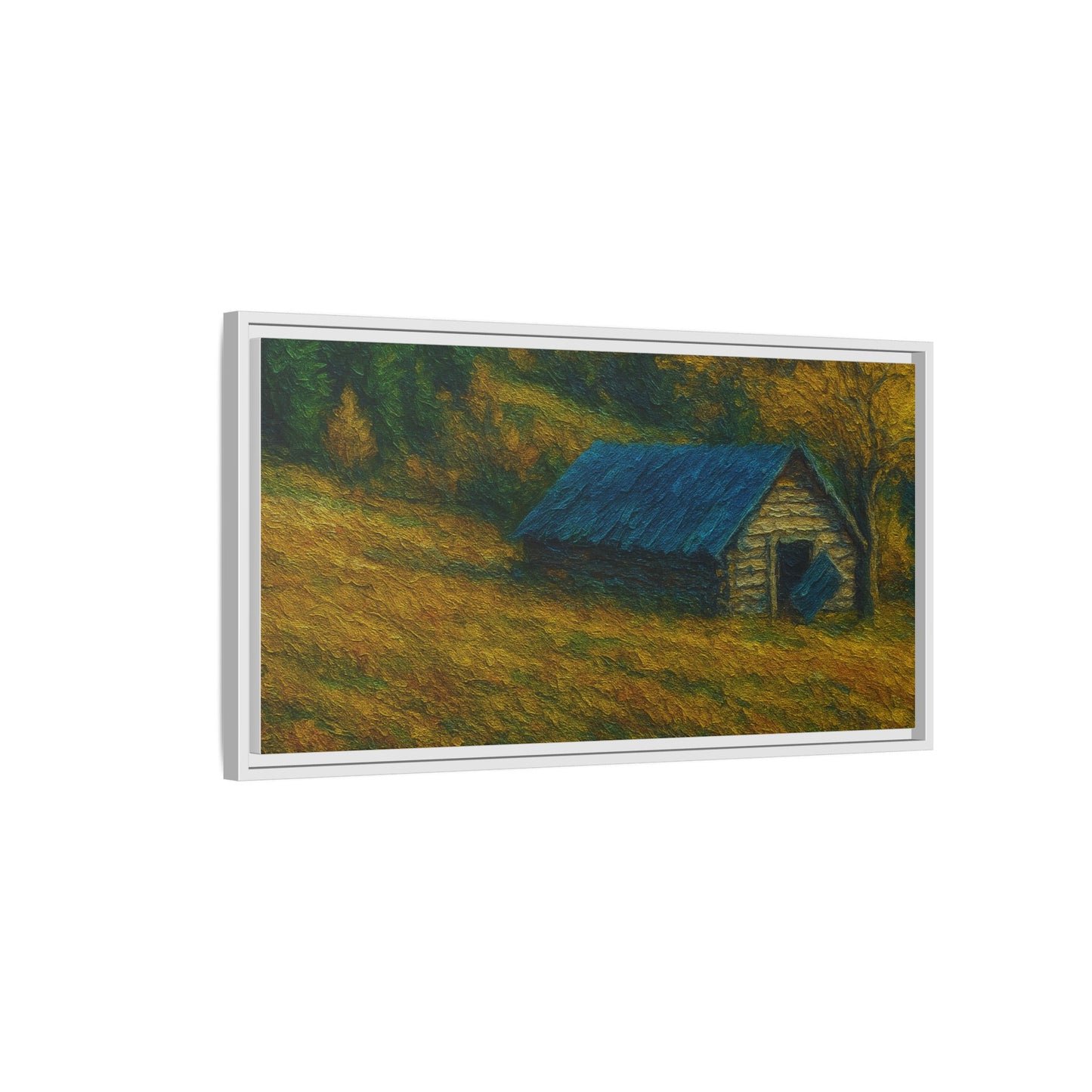 Framed Matte Canvas Print, Rustic Artwork, Farmhouse Decor, Nature Wall Art, Gift for Home, Autumn Decor, Landscape Painting