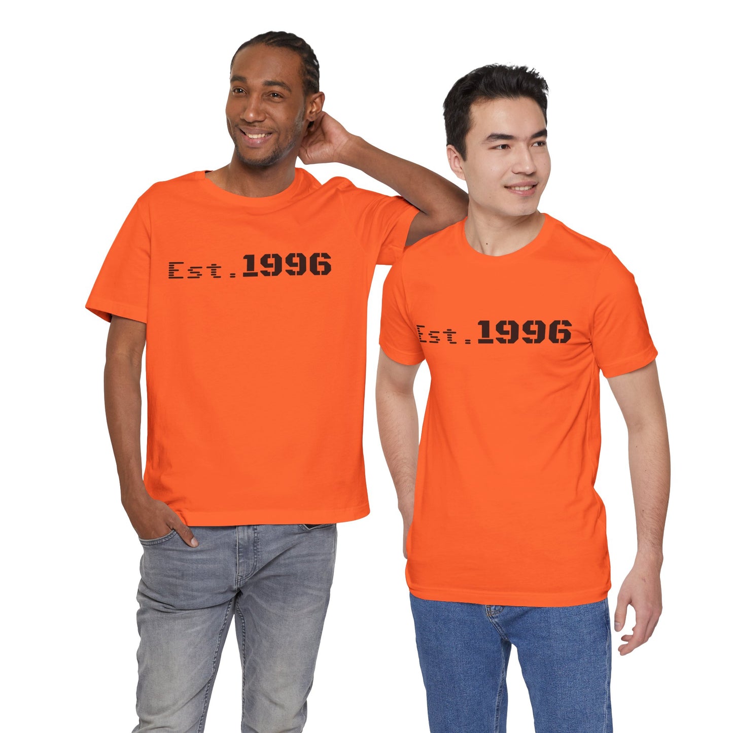 Vintage Est. 1996 T-shirt by Printify featuring a classic design, perfect as a birthday gift for someone born in 1996.