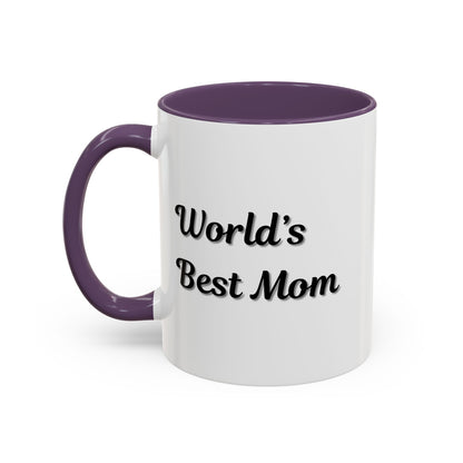 World's Best Mom Accent Coffee Mug - 11oz & 15oz - Perfect Gift for Mother's Day